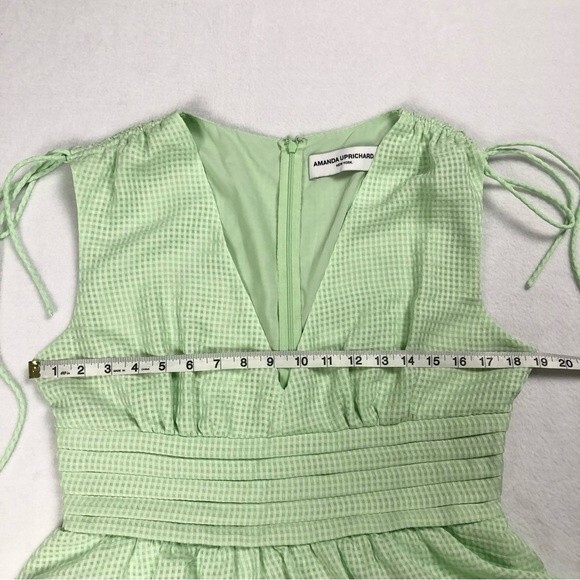 Revolve Amanda Uprichard Westerly Gingham Checked Dress Hypermint Green Large - Picture 11 of 12
